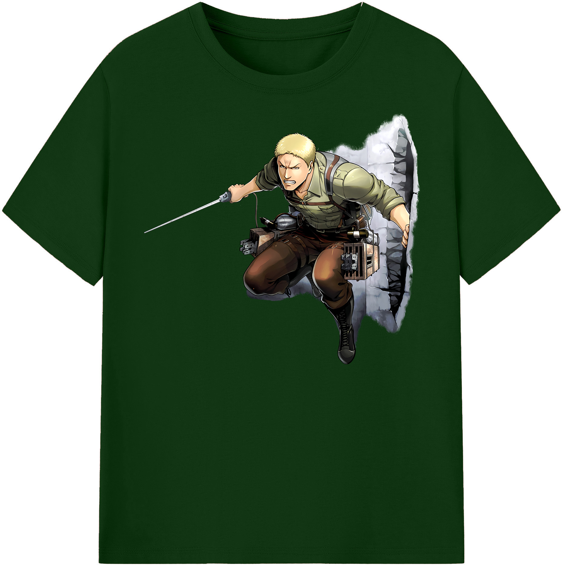 （画像用） 進撃の巨人 ライナー・ブラウン Attack on Titan Reiner Braun 綿100％半袖Tシャツ（フロントプリント）
